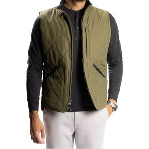 Men's Olive Quilted Vest